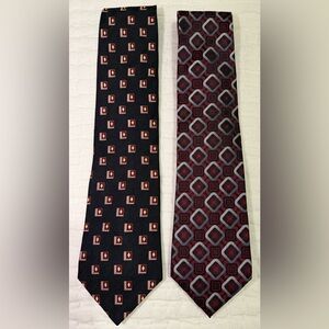 Two Vintage Classic Van Heusen 100% Silk Men’s Ties, EUC